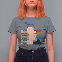 Feminist T Shirt For Women Never Underestimate The Power Of A Girl With A Book RBG - Wonder Print Shop