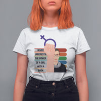 Feminist T Shirt For Women Never Underestimate The Power Of A Girl With A Book RBG - Wonder Print Shop