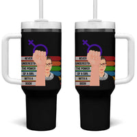Feminist Tumbler With Handle Never Underestimate The Power Of A Girl With A Book RBG