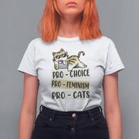 Feminist T Shirt For Women Pro Choice Pro Feminism Pro Cats Funny Cat Coffee - Wonder Print Shop