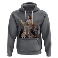 Jesus Hugs Cats Funny Christian Cat Lover Hoodie - Wonder Print Shop