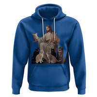 Jesus Hugs Cats Funny Christian Cat Lover Hoodie - Wonder Print Shop
