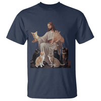 Jesus Hugs Cats Funny Christian Cat Lover T Shirt - Wonder Print Shop