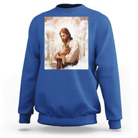 Jesus Hugs Cats Paradise Funny Christian Cat Lover Sweatshirt - Wonder Print Shop