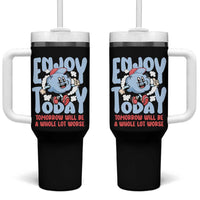 Mental Health Crisis Tumbler With Handle Enjoy Today Tomorrow Will Be A Whole Lot Worse Existential Dread