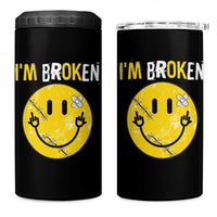 Mental Health 4 in 1 Can Cooler Tumbler I'm Broken I'm Ok Invisible Illness Funny Fxxk Emotion Face