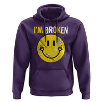 Mental Health Hoodie I'm Broken I'm Ok Invisible Illness Funny Fxxk Emotion Face - Wonder Print Shop