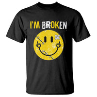 Mental Health T Shirt I'm Broken I'm Ok Invisible Illness Funny Fxxk Emotion Face - Wonder Print Shop