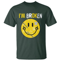 Mental Health T Shirt I'm Broken I'm Ok Invisible Illness Funny Fxxk Emotion Face - Wonder Print Shop