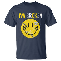 Mental Health T Shirt I'm Broken I'm Ok Invisible Illness Funny Fxxk Emotion Face - Wonder Print Shop
