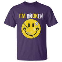 Mental Health T Shirt I'm Broken I'm Ok Invisible Illness Funny Fxxk Emotion Face - Wonder Print Shop