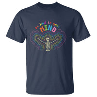 Mental Health T Shirt Be Kind To Your Mind Self Care Rainbow Skeleton - Wonder Print Shop