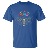 Mental Health T Shirt Be Kind To Your Mind Self Care Rainbow Skeleton - Wonder Print Shop