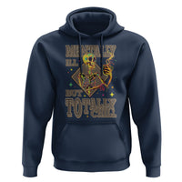 Mental Health Hoodie Mentally Ill But Totally Chill Skeleton Drinking Coffee - Wonder Print Shop