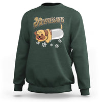 Mental Health Dog Lover Sweatshirt Antidepressants Dog Puppy Pill - Wonder Print Shop