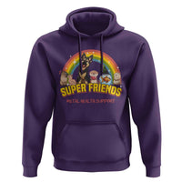 Mental Health Support Hoodie Super Friends Cute Animals Dog Cat Capybara Otter