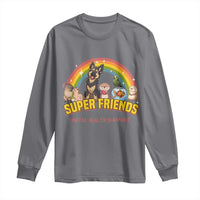 Mental Health Support Long Sleeve Shirt Super Friends Cute Animals Dog Cat Capybara Otter