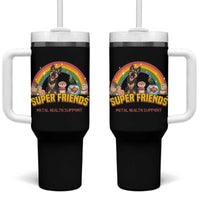 Mental Health Support Tumbler With Handle Super Friends Cute Animals Dog Cat Capybara Otter