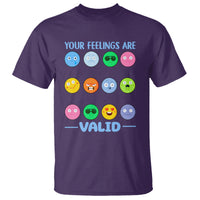 Mental Health T Shirt Your Feelings Are Valid Emotion Faces - Wonder Print Shop