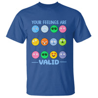 Mental Health T Shirt Your Feelings Are Valid Emotion Faces - Wonder Print Shop