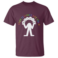 Mental Health T Shirt Your Feelings Are Valid Emotion Faces - Wonder Print Shop