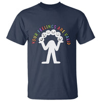 Mental Health T Shirt Your Feelings Are Valid Emotion Faces - Wonder Print Shop