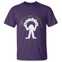 Mental Health T Shirt Your Feelings Are Valid Emotion Faces - Wonder Print Shop