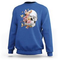 Mental Health Sweatshirt Good Energy Is Contagious Skull Flowers - Wonder Print Shop