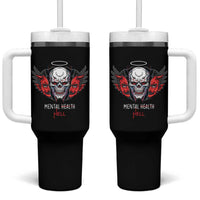 Mental Health Hell Satan Skull Tumbler With Handle