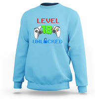 Gamer Birthday Sweatshirt Day Of Birth Level 18 Unlocked Video Game - Wonder Print Shop