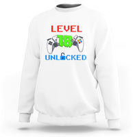 Gamer Birthday Sweatshirt Day Of Birth Level 18 Unlocked Video Game - Wonder Print Shop
