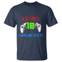 Gamer Birthday T Shirt Day Of Birth Level 18 Unlocked Video Game - Wonder Print Shop