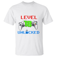Gamer Birthday T Shirt Day Of Birth Level 18 Unlocked Video Game - Wonder Print Shop