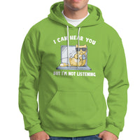 Cat Lover Hoodie I Can Hear You But I'm Not Listening - Wonder Print Shop