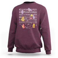 Cat Lover Sweatshirt Cat Playing Musical Instrument - Wonder Print Shop