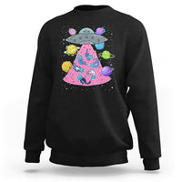 Cat Lover Sweatshirt UFO Catches Cat Into Space - Wonder Print Shop