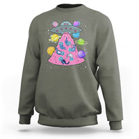 Cat Lover Sweatshirt UFO Catches Cat Into Space - Wonder Print Shop