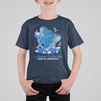 In November We Wear Cute Blue Elephant Diabetes Awareness T Shirt For Kid - Wonder Print Shop