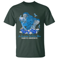 In November We Wear Cute Blue Elephant Diabetes Awareness T Shirt - Wonder Print Shop