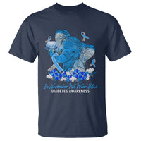 In November We Wear Cute Blue Elephant Diabetes Awareness T Shirt - Wonder Print Shop