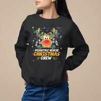 Pediatric Nurse Christmas Crew Cute Reindeer Light Sweatshirt - Wonder Print Shop