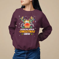 Pediatric Nurse Christmas Crew Cute Reindeer Light Sweatshirt - Wonder Print Shop