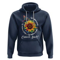 Whatever Color Cancer Sucks Fight Cancer Rainbow Ribbons Sunflower And Bird Hoodie - Wonder Print Shop