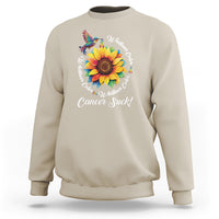 Whatever Color Cancer Sucks Fight Cancer Rainbow Ribbons Sunflower And Bird Sweatshirt - Wonder Print Shop