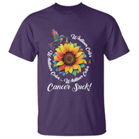 Whatever Color Cancer Sucks Fight Cancer Rainbow Ribbons Sunflower And Bird T Shirt - Wonder Print Shop