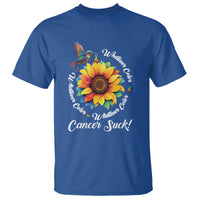 Whatever Color Cancer Sucks Fight Cancer Rainbow Ribbons Sunflower And Bird T Shirt - Wonder Print Shop