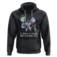 We Believe In Miracles Fight Cancer In All Color Butterfly Flower Hoodie - Wonder Print Shop