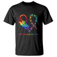 Fight Cancer In All Color Fighter Rainbow Ribbon T Shirt - Wonder Print Shop