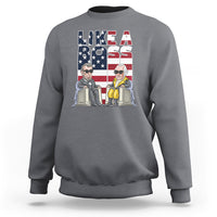 Presidents Day Sweatshirt Like A Boss Washington Lincoln Abe George US Flag - Wonder Print Shop