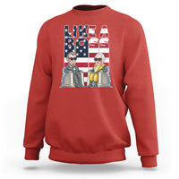 Presidents Day Sweatshirt Like A Boss Washington Lincoln Abe George US Flag - Wonder Print Shop
